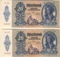 1941. 20 P (2x) kis ugrású sorszámokkal T:I