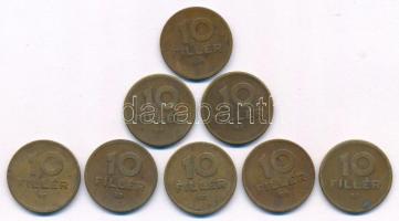 1946-1947. 10f tombak (8x) T:VF,F Adamo F3, F4