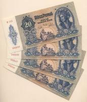 1941. 20 P (4x) egymásutáni sorszámokkal T:I