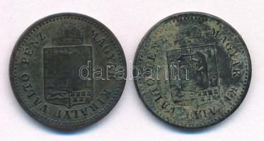 1882KB 1kr Cu + 1885KB 1kr Cu T:VF,F patina Adamo M4.1