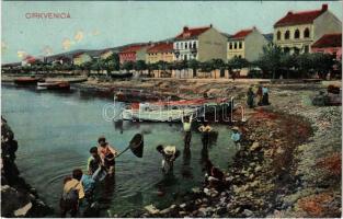 1908 Crikvenica, Cirkvenica; Hotel Kavana Crnkovici / tengerpart, szálloda és kávéház / seashore, hotel and café