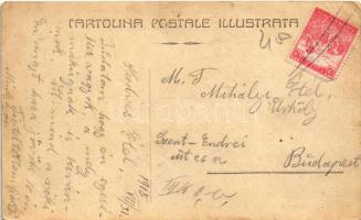 1918 Udine, Via Aquilea Veduta dal Ponte / street (EB)