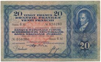 Svájc 1933. 20Fr T:F folt Switzerland 1933. 20 Francs C:F spot Krause P#39d.15