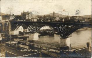 1913 Maribor, Marburg a. D.; Reichsbrückenbau im Feber 1913. F. Erben / bridge construction in February. photo