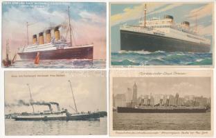 6 db RÉGI óceánjáró gőzhajós képeslap / 6 pre-1945 ocean liner steamship postcards