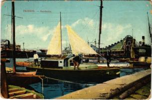 1912 Trieste, Trieszt; Sacchetta / port, ships (EB)