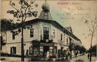 Bártfa, Bártfafürdő, Bardejovské Kúpele, Bardiov, Bardejov; Tahy udvar, Eschwig és Hajts üzlete és saját kiadása. Hajts Kornél felvétele / publisher&#039;s shop (felületi sérülés / surface damage)