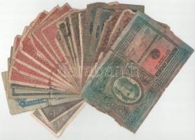 21db vegyes korona, pengő bankjegy gyenge állapotban T:F-G