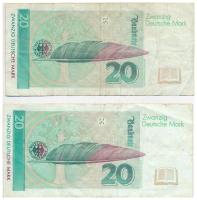 Németország 1991. 20M (2x) T:F Germany 1991. 20 Mark (2x) C:F Krause P#39.a