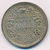 Brit-India 1942. 1R Ag "VI.György" T:XF patina British India 1942. 1 Rupee Ag "George...
