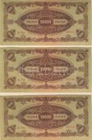 1945. 10.000P (3x) egymásutáni sorszámokkal T:I