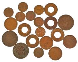 Brit-India ~1930-1960. 20db vegyes bronzpénz T:AU-VF British India ~1930-1960. 20pcs of mixed bronze coins C:AU-VF