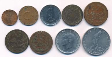 9db vegyes fémpénz, közte főleg Törökország, Muskat és Oman T:XF-VF
9pcs of mixed coins, with mostl...