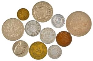 11db vegyes külföldi fémpénz, közte Kína, Egyiptom, Hollandia T:AU-XF 11pcs of mixed coins with diff countries, with China, Egypt, Netherlands C:AU-XF