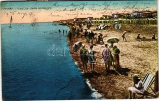 1925 Rimini, Veduta della spiaggia / beach, bathers