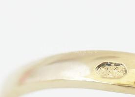 14K arany (Au) gyűrű cirkónia kövekkel, jelzett, 1,4 g m: 51