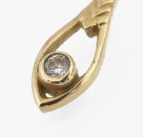 14K arany (Au) fülbevaló pár jelzett 2,37 g cirkon kővel