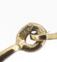 14K arany (Au) fülbevaló pár jelzett 2,37 g cirkon kővel