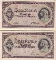 1945. 100P (2x) egymásutáni sorszámokkal! T:II+