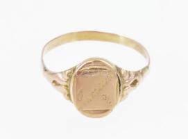 14K arany (Au) gyűrű, jelzett Június felirattal 0,98g, m: 50