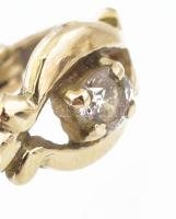 14K arany (Au) fülbevaló pár cirkón kővel. Jelzett br 3 g