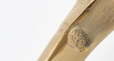 14K arany (Au) fülbevaló pár cirkón kővel. Jelzett br 3 g