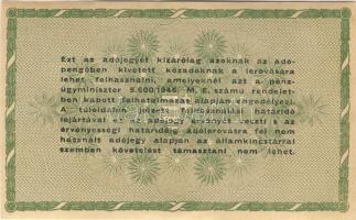 1946. 50.000AP vízjeles papíron, sorozat és sorszám nélkül, vékonybetűs szöveggel T:I