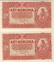 1920. 2 K (2x) kevés ugrású sorszámokkal T:I,I-