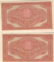 1920. 2 K (2x) kevés ugrású sorszámokkal T:I,I-