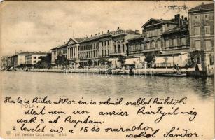 1902 Pola, Pula; Riva, Stabsgebäude / Osztrák-Magyar Haditengerészet palotája / Austro-Hungarian Navy, K.u.K. Kriegsmarine palace (EM)