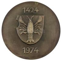 Csehszlovákia 1974. Zsizska János halálának 550. évfordulója kétoldalas, ezüstpatinázott bronz emlékérem (59mm) T:XF Czechoslovakia 1974. The 550th anniversary of the death of Ján Žižka double-sided, silver patinated bronze medallion (59mm) C:XF