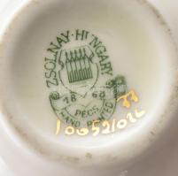 Zsolnay pillangó mintás váza, jelzett, hibátlan, m: 8,5 cm