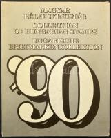 1990 Magyar Bélyegkincstár tokban, benne hologramos blokk fekete sorszámmal + Magyar Köztársaság címere MINTA blokk (60.500)