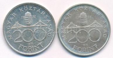 1992. 200Ft Ag "MNB" + 1994. 200Ft Ag "Deák" T:AU,XF patina, karc 
Adamo F13, F...