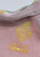 Zsolnay kisplasztika - üldögélő kendős kislány. Terv.: Sinkó András, eozin mázakkal festett öntött f...