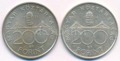 1993. 200Ft Ag "MNB" + 1994. 200Ft Ag "Deák" T:AU,XF patina, karc
Adamo F13, F1...