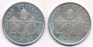 1993. 200Ft Ag "MNB" + 1994. 200Ft Ag "Deák" T:AU,XF patina
Adamo F13, F13.1