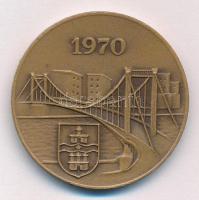 1970. "1945 / 1970" kétoldalas bronz emlékérem az Erzsébet-híd újjáépítésének alkalmából (...