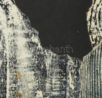 Veress Pál (1920-1999): Ingatag bálvány I.. Vegyes technika, kollázs, papír, jelezve balra lent, üve...