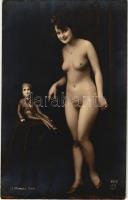 Meztelen erotikus hölgy / Erotic nude lady. A. N. Paris 253. K. Mandel (non PC)