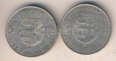 1947. 5 Ft Ag "Kossuth" (2x) T:2/3 kis ph