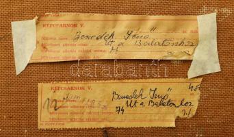 id. Benedek Jenő (1906-1987): Út a Balatonhoz, 1969. Olaj, farost, jelzett. Hátoldalán Képcsarnok Vá...