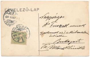 1905 Miskolc, Széchenyi utca, villamos, Horváth nagy szálloda és kávéház. montázs (EK)