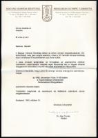 1995 Aján Tamás Magyar Olimpiai Bizottság elnökének aláírása hivatalos levélen, borítékkal