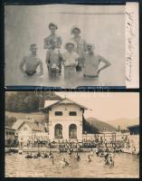 cca 1910-30 Fürdőzők Zamárdiban (Balaton), 1910 és Weyer/Enns (Ausztria), 2 db jelzés nélküli fotólap, 9x14 cm