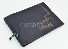 1937 Családi fotóalbum, Mezőkövesd, Eger, Esztergom, Tapolca, Ausztria, stb., 48 db fotó, 6×6 cm-es ...