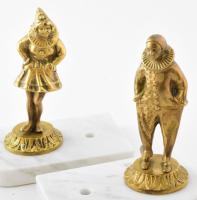 2 db éjjeli lámpa. Pierrot és Pierrette bronz figurákkal, márvány talapzaton. Össze kell szerelni ők...