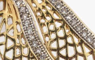 Arany (Au) 14K köves áttört szitakötő medál, jelzett, 5×4,4 cm, bruttó: 5,3 g