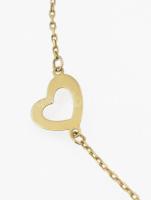 Arany (Au) 14K szívmintás karkötő, jelzett, h: 17,5-19,5 cm, nettó: 0,9 g