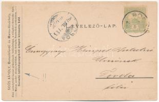 1902 Borszék, Borsec; Boldizsár kút, Gondűző villa, Szini villa, Oláh villa. Soós Károly kiadása / s...